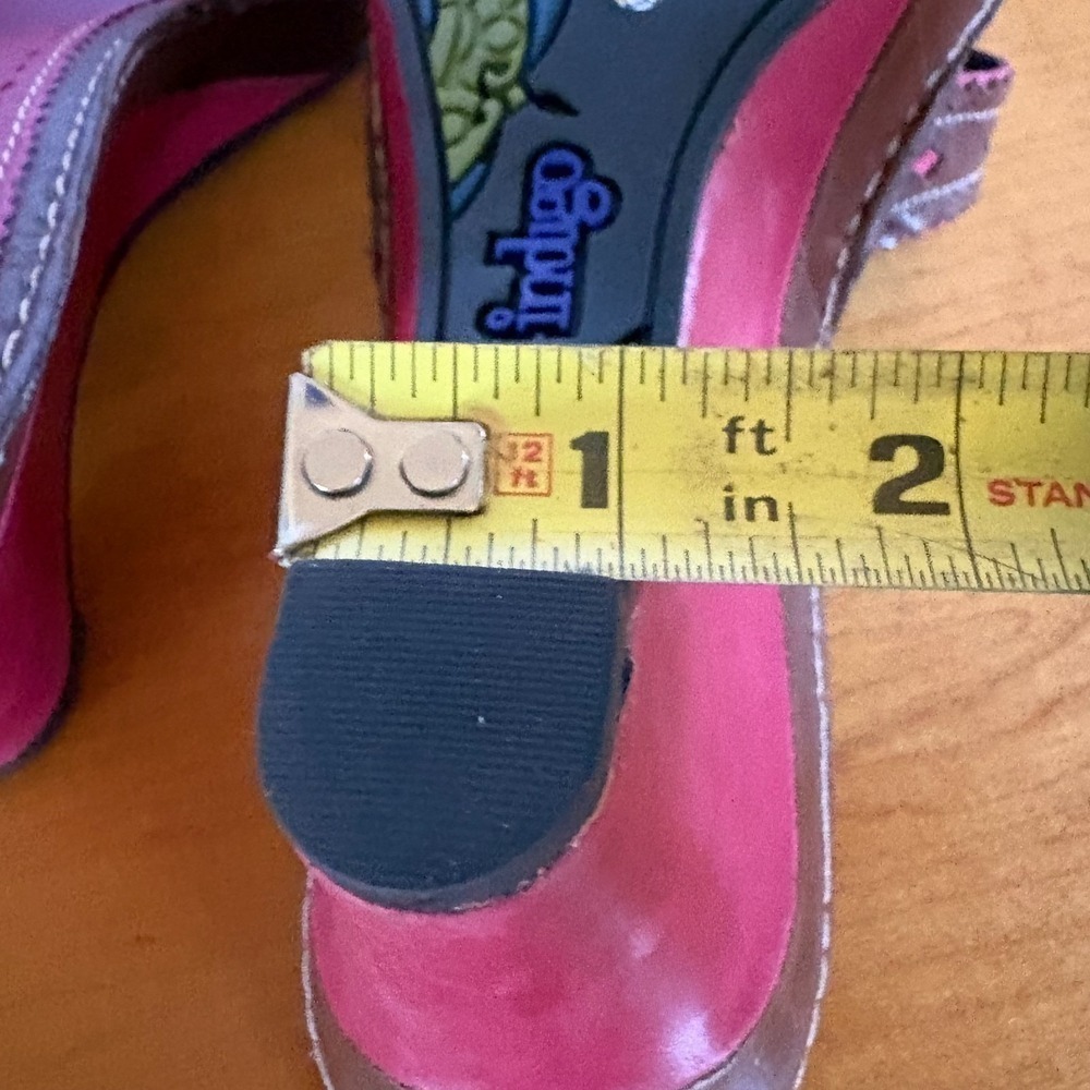 Indigo by Clarks Boelyn Earth Wedge Sandals Brown Pink Leather Women 8M Studded - Picture 10 of 16